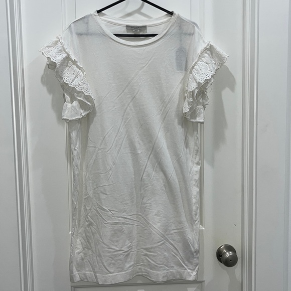 NWT All Saints White Senna Adelaide Eyelet T-shirt Dress Sz S - Picture 2 of 10